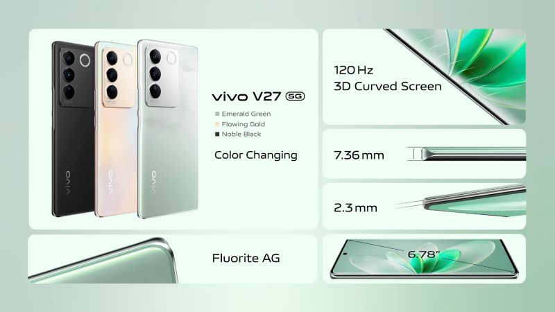 V27 5G สมาร์ตโฟนเปลี่ยนสีฝาหลังได้ด้วย Color-Changing