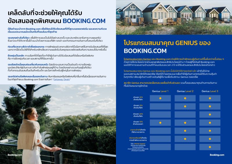 Booking.com แนะวิธีช่วยให้ได้รับข้อเสนอพิเศษในการท่องเที่ยว